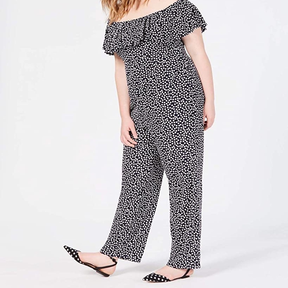 NWT Betsy Johnson Polka Dot Jumpsuit Navy